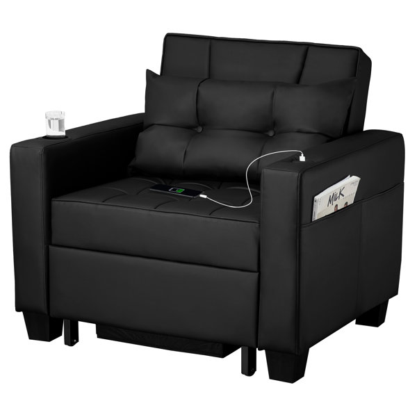 Latitude Run® Apsley 39 Inch 3In1 Convertible Chair Bed Pull Out